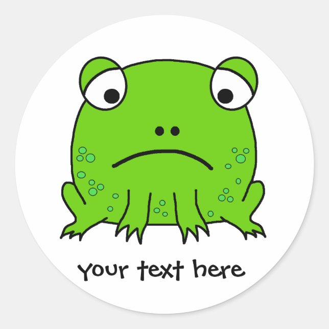 Sticker Rond Grenouille triste (Devant)