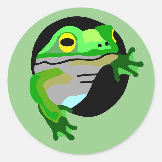 Sticker Rond Grenouille verte (Devant)
