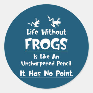 Sticker Rond Grenouille Vie Amoureuse Sans Chats Animaux De Com