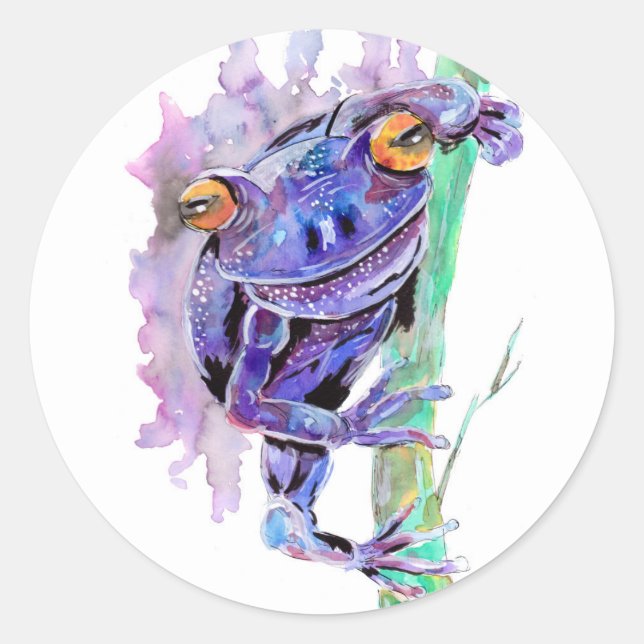 Sticker Rond Grenouille Violette (Devant)