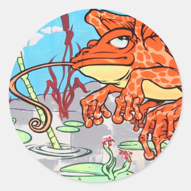 Sticker Rond Grenouille volante (Devant)
