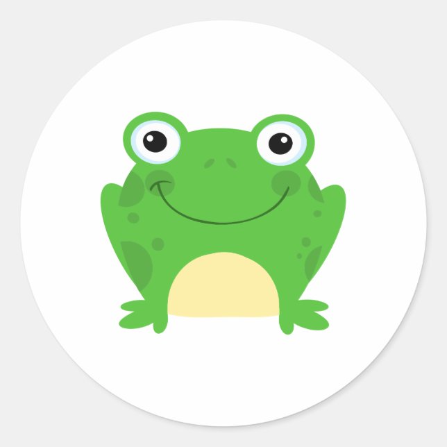 Sticker Rond Grenouilles de grenouille Amphibien Green Cute Car (Devant)
