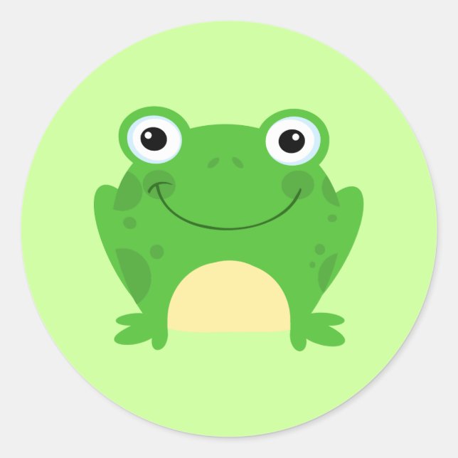 Sticker Rond Grenouilles de grenouille Amphibien Green Cute Car (Devant)