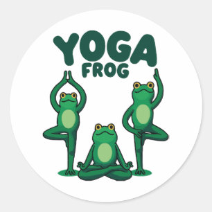 Sticker Rond Grenouilles de yoga