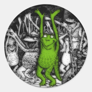 Sticker Rond Grenouilles encourageantes