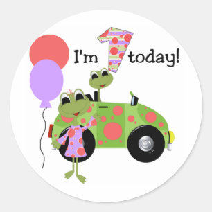 Sticker Rond Grenouilles Mod 1er anniversaire