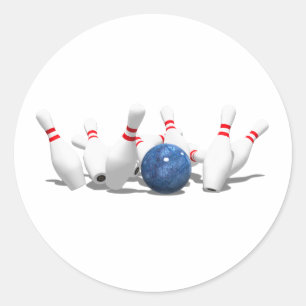 Sticker Rond Grève !  Bowling Ball & Pins :