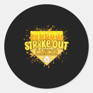 Sticker Rond Grève de l'enfance Cancer Garçons de baseball Drip