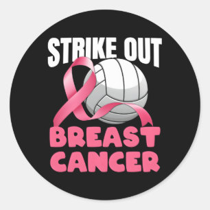 Sticker Rond Grève de volley-ball contre le cancer du sein sens