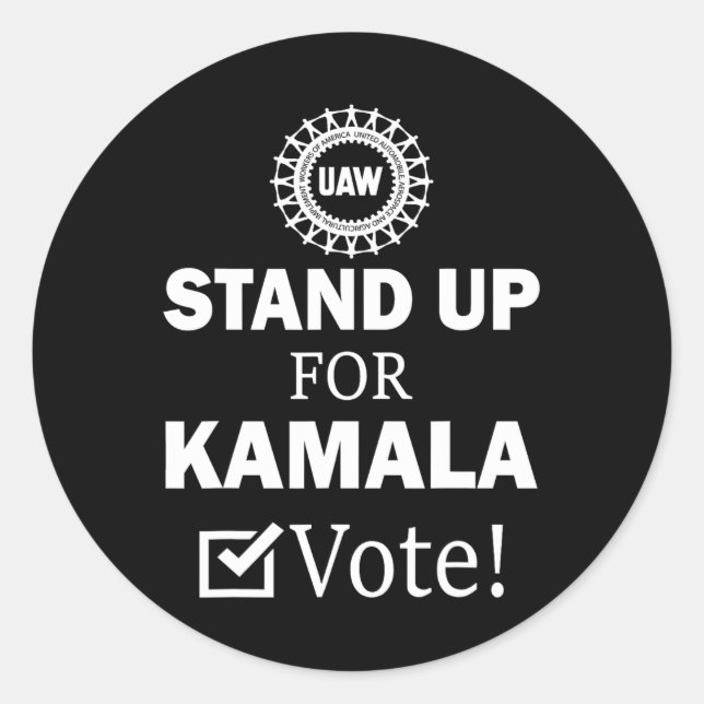Sticker Rond Grève Pour Le Vote De Kamala (Devant)