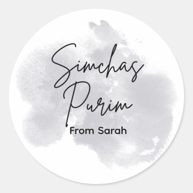 Sticker Rond Grey Purim Label (Devant)