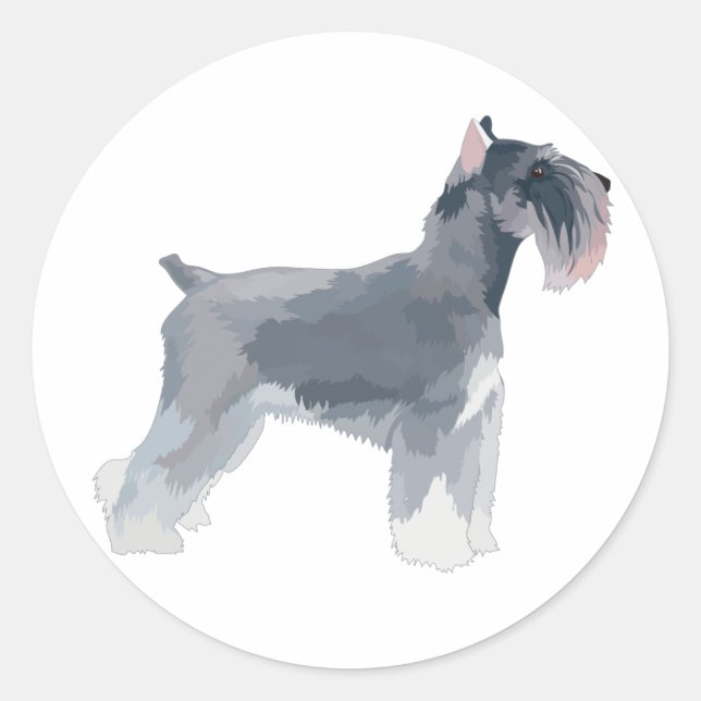 Sticker Rond Grey Schnauzer (Devant)