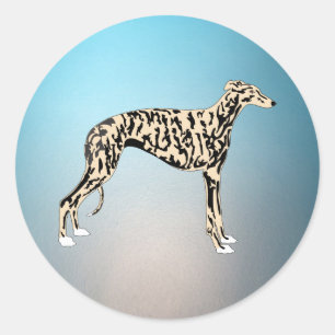 Sticker Rond Greyhound Brindle