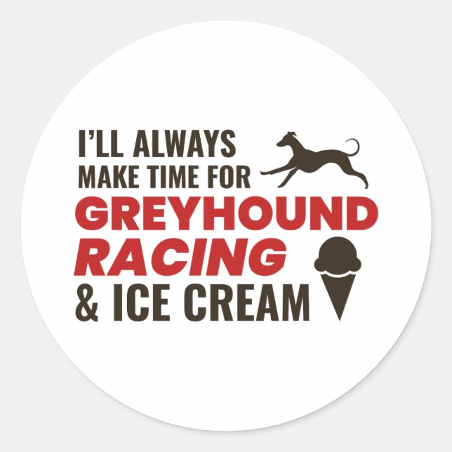 Sticker Rond Greyhound Chig Racing Animaux de course Animaux de (Devant)