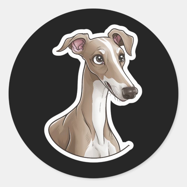 Sticker Rond Greyhound italien (Devant)