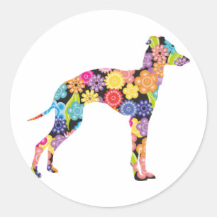 Sticker Rond Greyhound italien