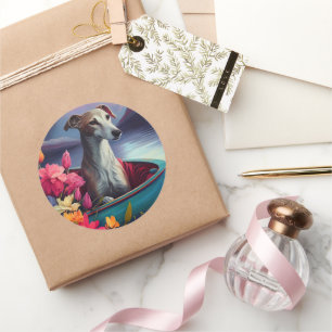 Sticker Rond Greyhound sur une rame : une aventure Pittoresque