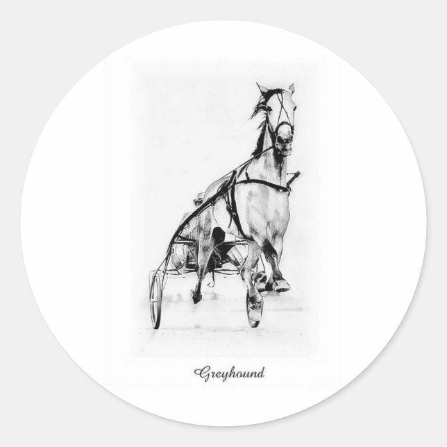 Sticker Rond Greyhound Trotter (Devant)