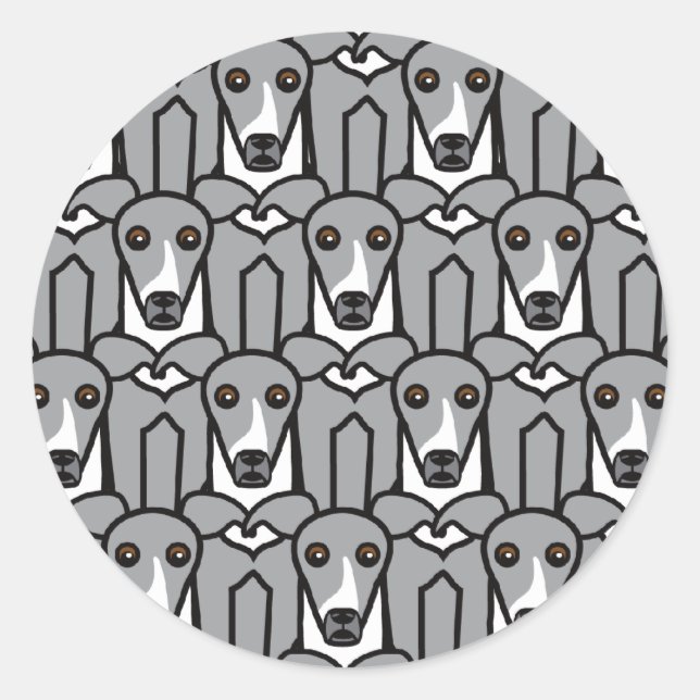 Sticker Rond Greyhounds italien (Devant)