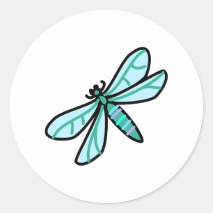 Sticker Rond gribouiller une libellule