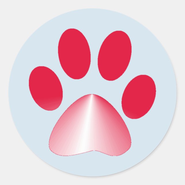 Sticker Rond Griffe d'animal à dégradé rouge et blanc (Devant)