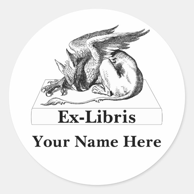 Sticker Rond Griffin Sur le livre Ex-Libris (Devant)