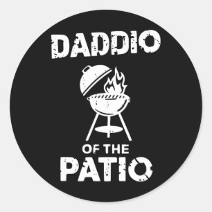 Sticker Rond Gril Drôle Papa Bbq Party Fumeur Grill Porc Maître