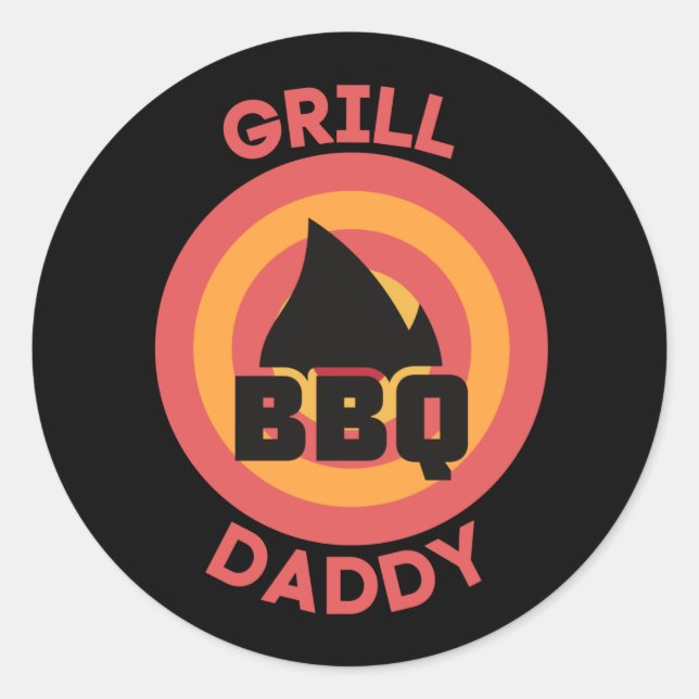 STICKER ROND GRILL DADDY (Devant)