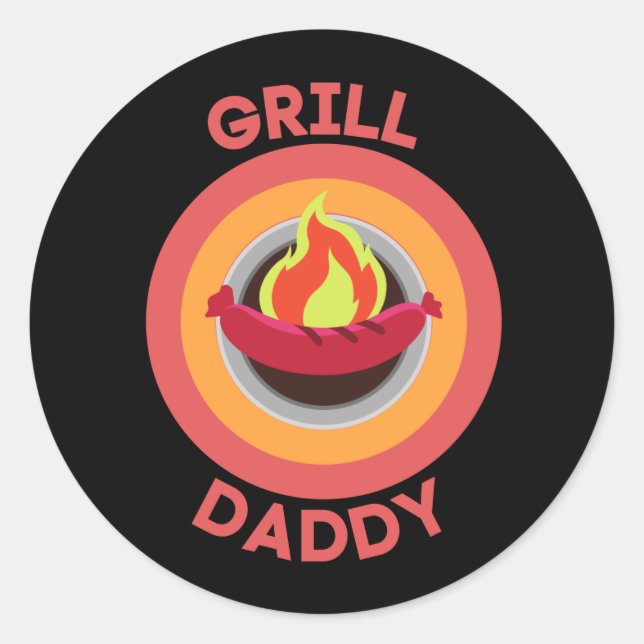 STICKER ROND GRILL DADDY (Devant)