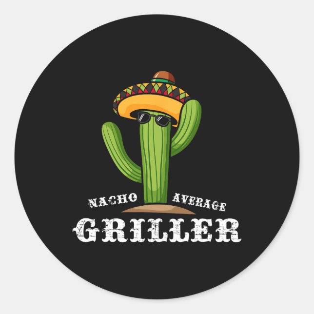 Sticker Rond Griller moyen Nacho - Barbecue (Devant)