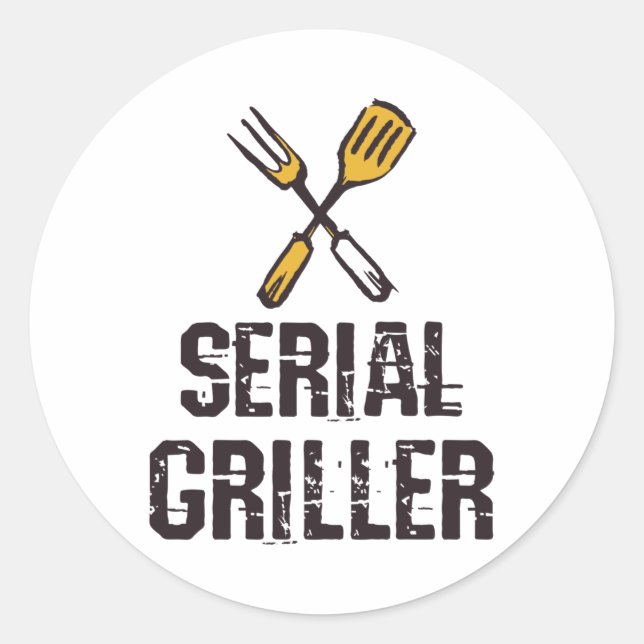 Sticker Rond Griller série Grill Barbecue maître Grill (Devant)
