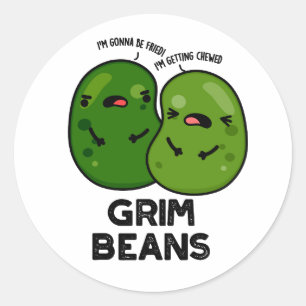 Sticker Rond Grim Haricots Fruits de légumes amusants