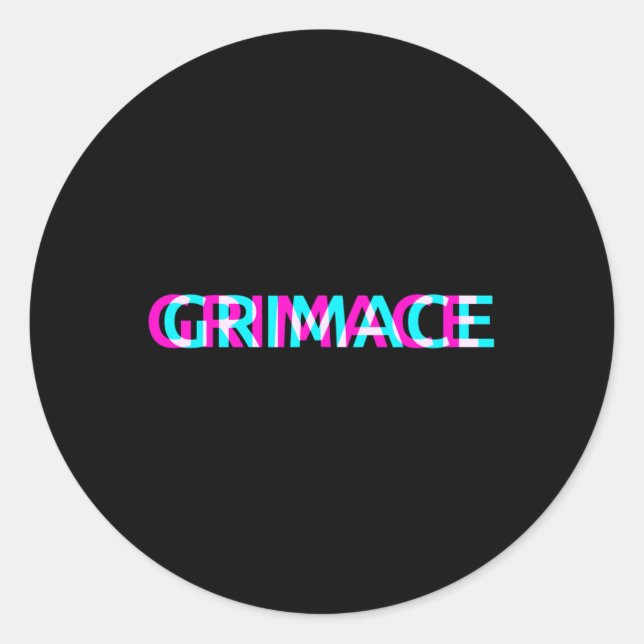 Sticker Rond Grimace Edgy - Grunge esthétique Emo Pastel Goth H (Devant)
