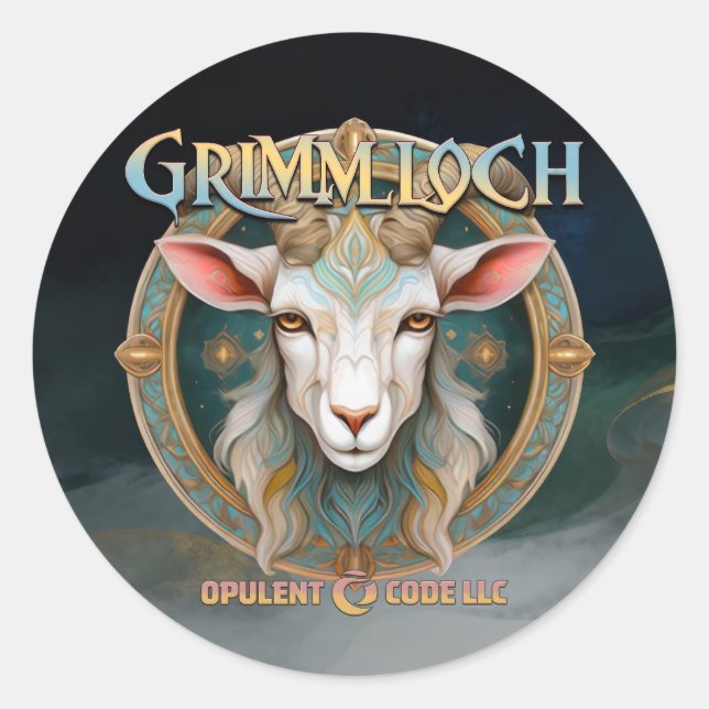 Sticker Rond Grimmloch Emblème de la Chèvre Jeu de rôle fantast (Devant)