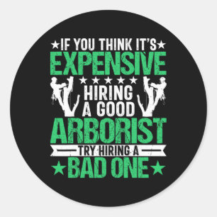 Sticker Rond Grimper si vous pensez que c'est cher d'embaucher 