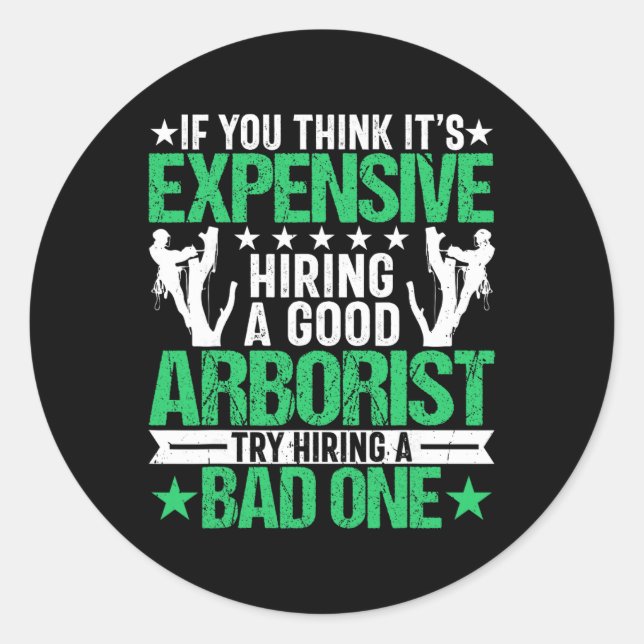 Sticker Rond Grimper si vous pensez que c'est cher d'embaucher  (Devant)