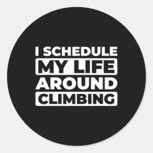 Sticker Rond Grimpeur Bloc Escalade Montagnard Montagne Roche