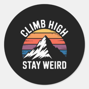 Sticker Rond Grimpeur de montagne grimper haut alpiniste
