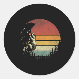 Sticker Rond Grimpeur de Montagne Rétro Vintage Drôle Capyra Ro