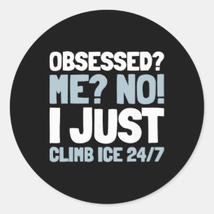 Sticker Rond Grimpeur d'escalade - Escalade de glace _2