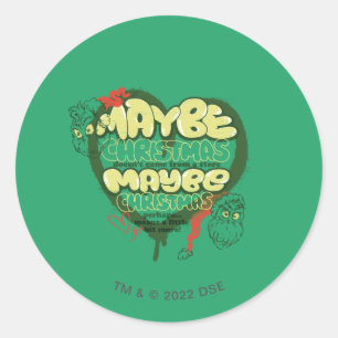 Sticker Rond Grinch Citation de Noël