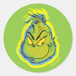 Sticker Rond Grinch Drôle Désolé j'étais en retard Je ne voul