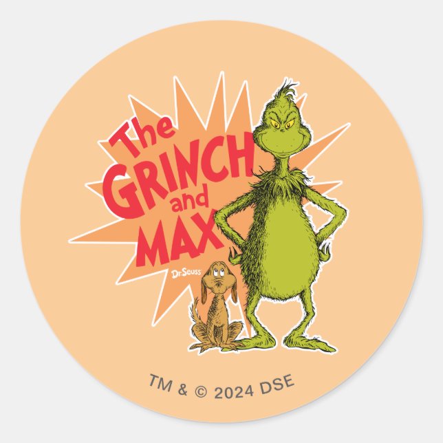 Sticker Rond Grinch | Grinch & Max Starburst (Devant)