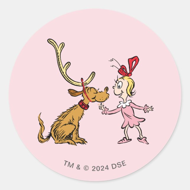 Sticker Rond Grinch | Max & Cindy Lou Who (Devant)