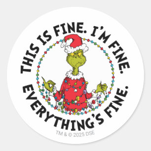 Sticker Rond Grinch Tout va bien