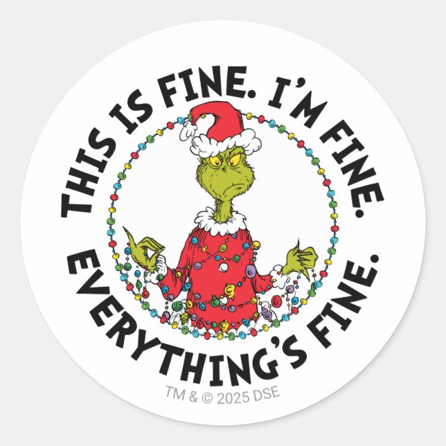 Sticker Rond Grinch | Tout va bien (Devant)