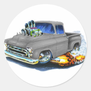 Sticker Rond Gris 1957 de collecte de Chevy