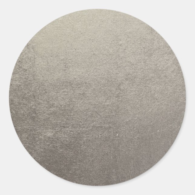 Sticker Rond Gris Argent Faux Texture Feuille Photo Vierge (Devant)