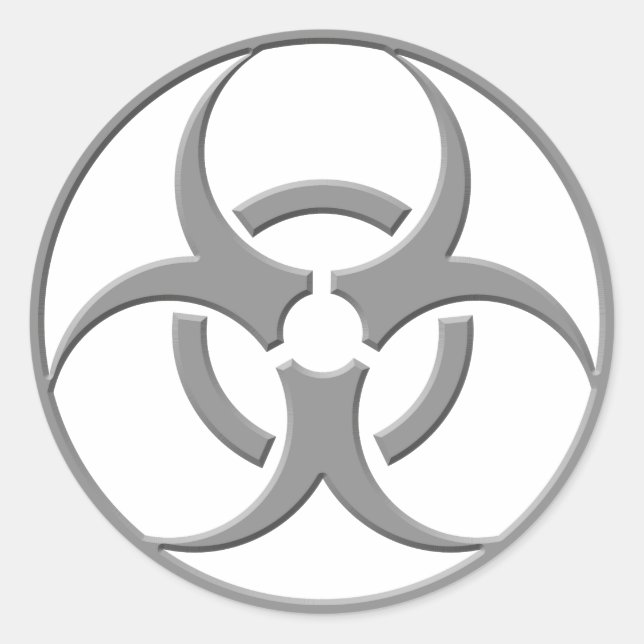 Sticker Rond Gris biodangereux (Devant)