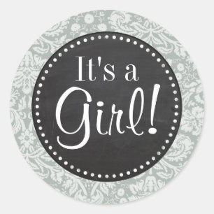 Sticker Rond Gris cendré ; Motif gris damassé ; Aspect du table